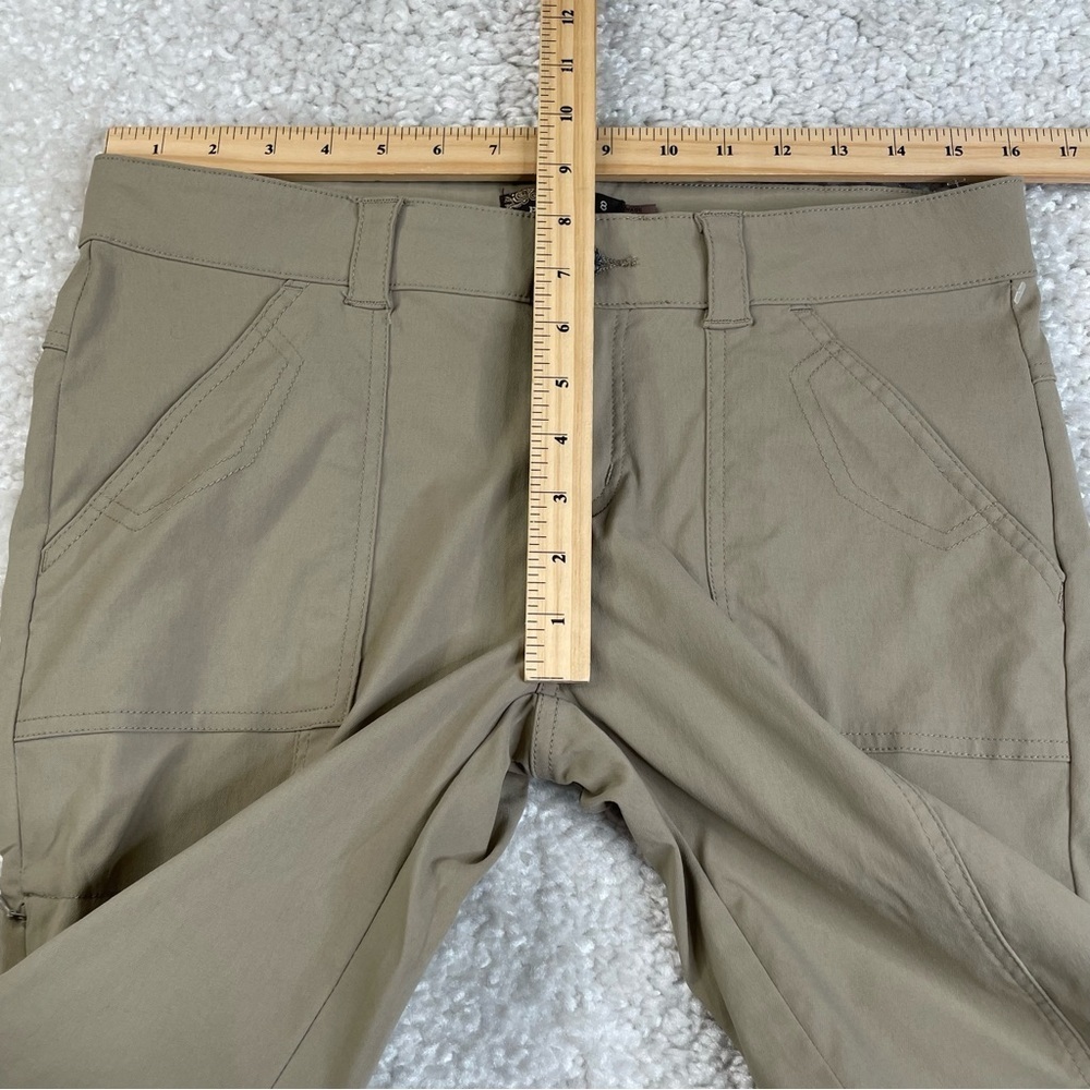 Prana Monarch Convertible Nylon Pants Khaki Hiking Camping Outdoors Stretch Sz 8 - Picture 11 of 15